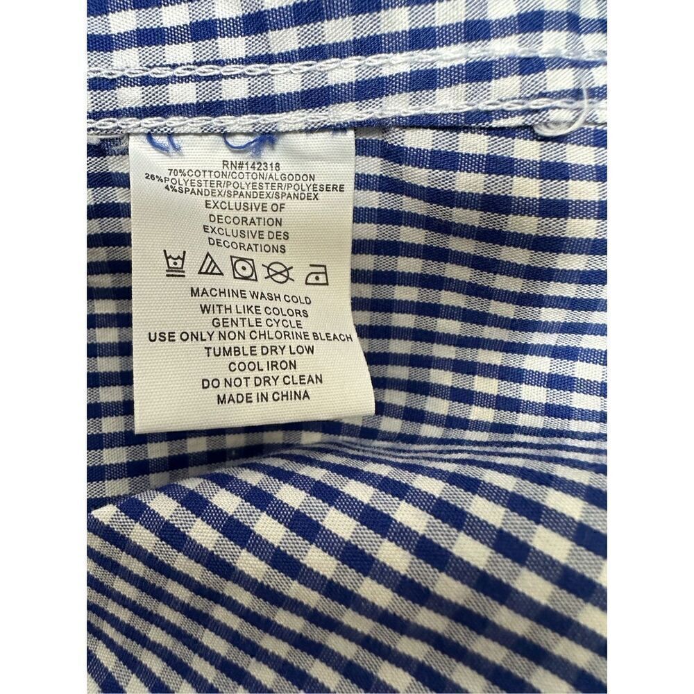 Nick Graham men’s stretch modern fit blue flip cuff shirt size XL TG #29-1298 - Picture 5 of 6